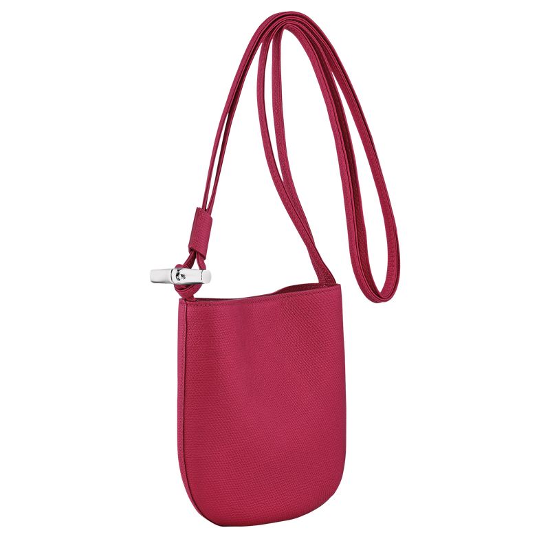 long champ Le Roseau S Leather Női Crossbody Táska Beetroot | HUVR8967