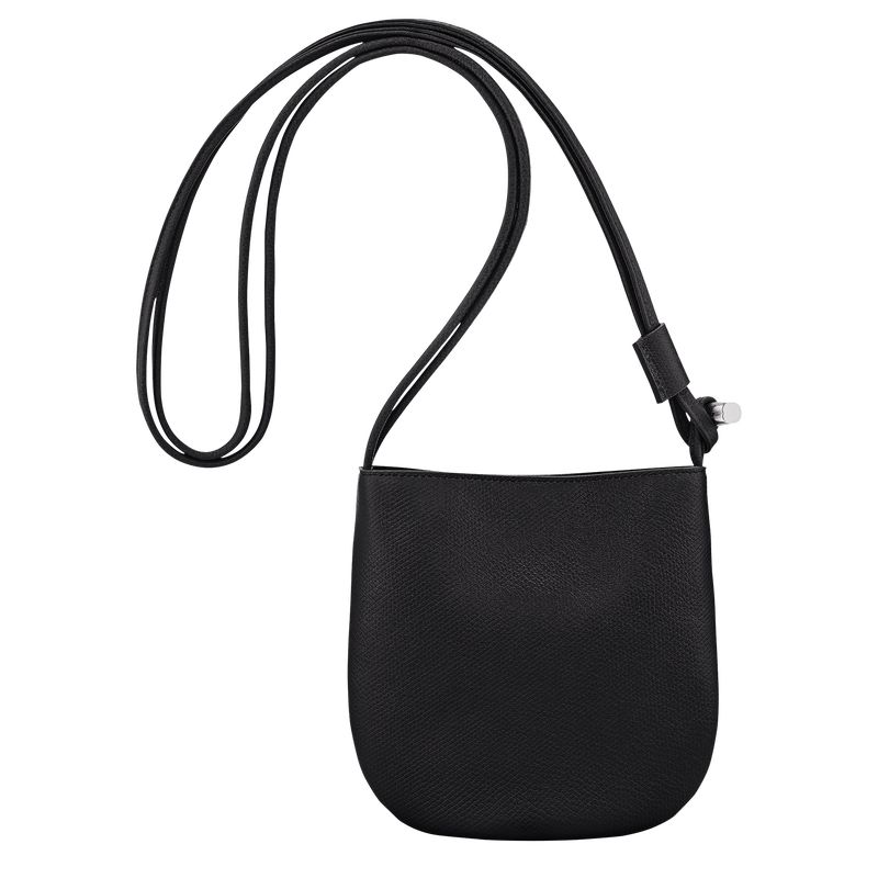 long champ Le Roseau S Leather Női Crossbody Táska Fekete | HUZU8964