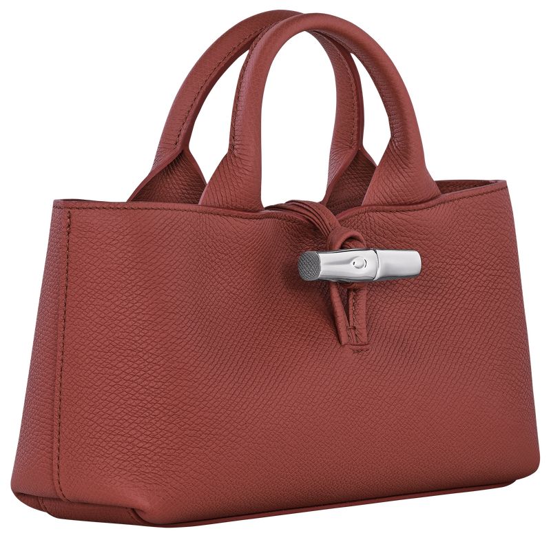 long champ Le Roseau S Leather Női Kézitáska Chestnut | HUFD9114