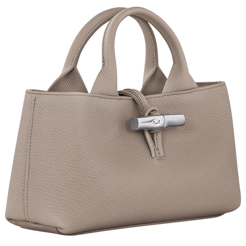 long champ Le Roseau S Leather Női Kézitáska Clay | HUSG9112