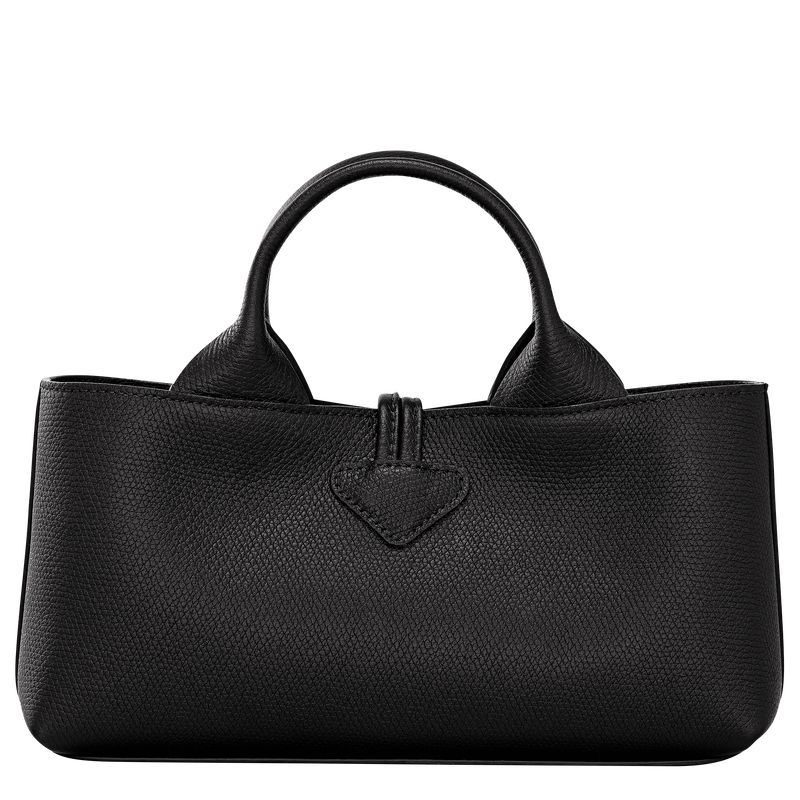 long champ Le Roseau S Leather Női Kézitáska Fekete | HUPJ9110