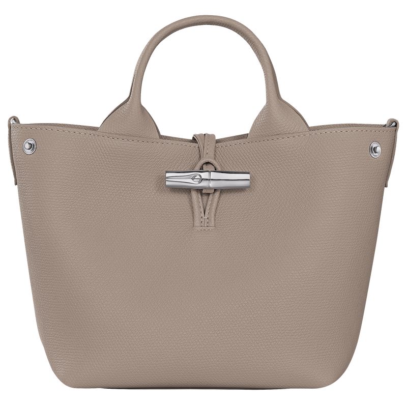 long champ Le Roseau S Leather Női Kézitáska Clay | HUTC9096