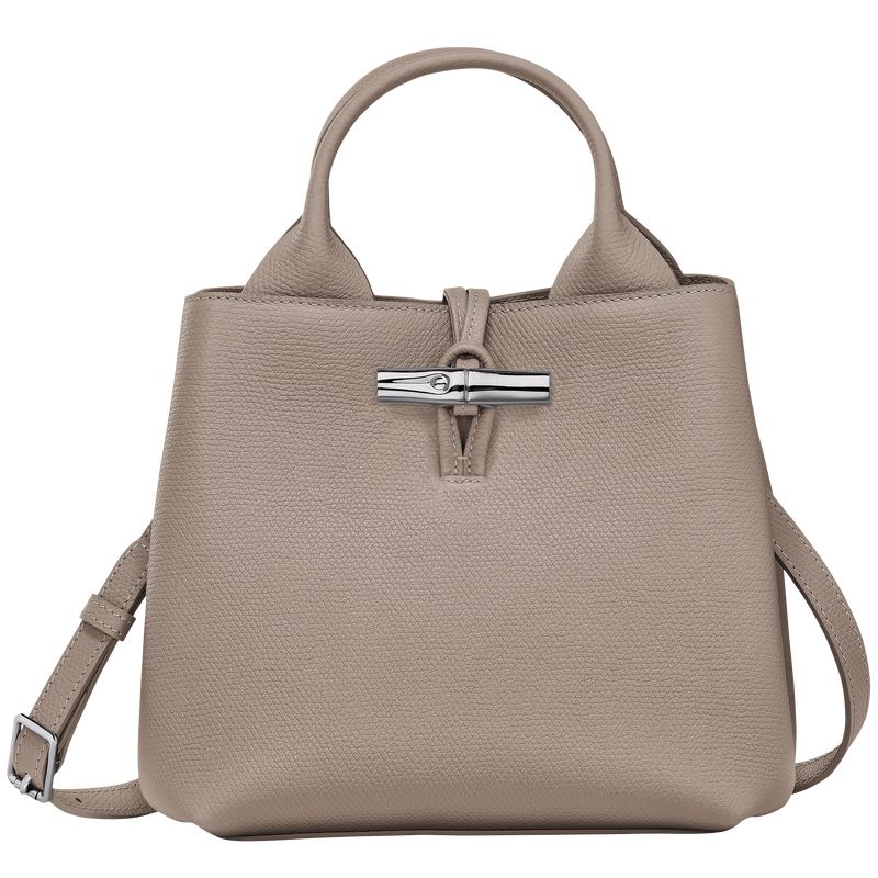 long champ Le Roseau S Leather Női Kézitáska Clay | HUTC9096