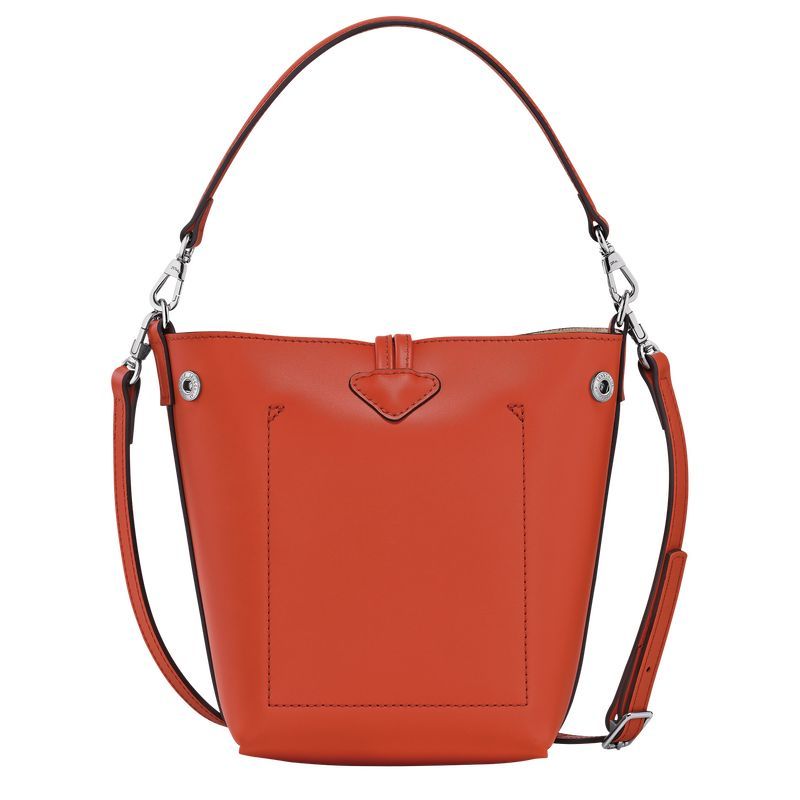 long champ Le Roseau XS Bucket Leather Női Mini Táskák Paprika | HUKO9395