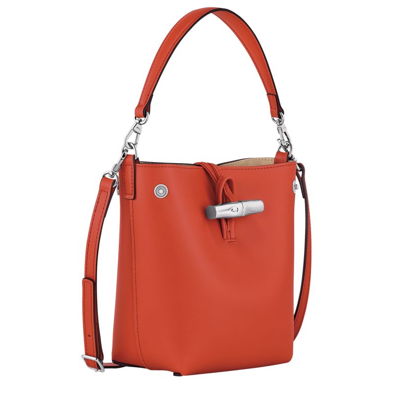 long champ Le Roseau XS Bucket Leather Női Crossbody Táska Paprika | HUWN8998