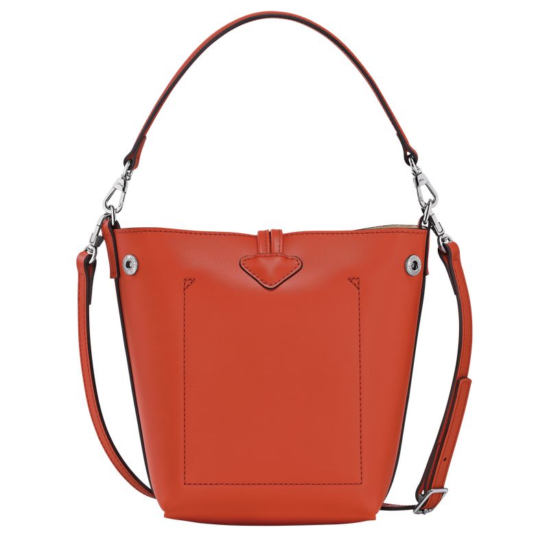 long champ Le Roseau XS Bucket Leather Női Crossbody Táska Paprika | HUWN8998