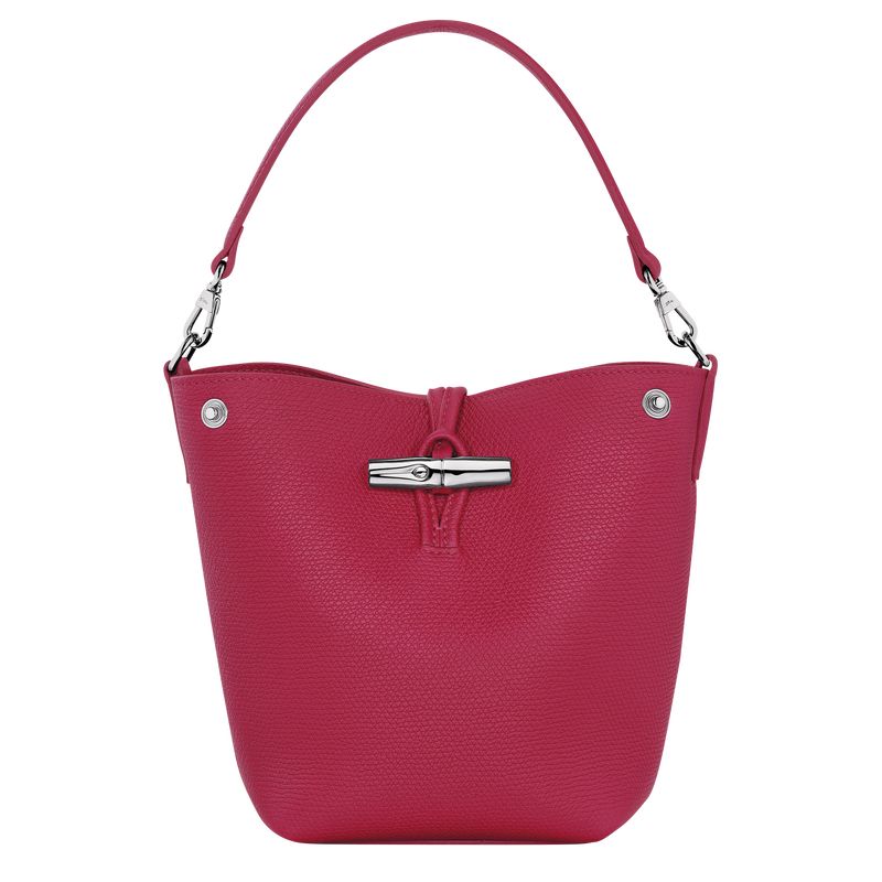 long champ Le Roseau XS Bucket Leather Női Crossbody Táska Beetroot | HULI8963