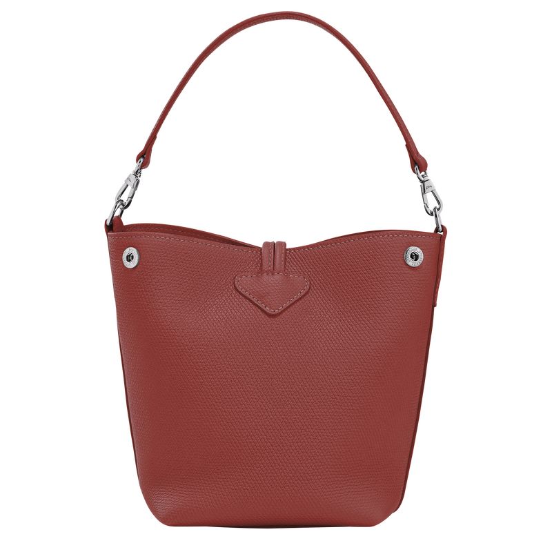 long champ Le Roseau XS Bucket Leather Női Crossbody Táska Chestnut | HUJP8961