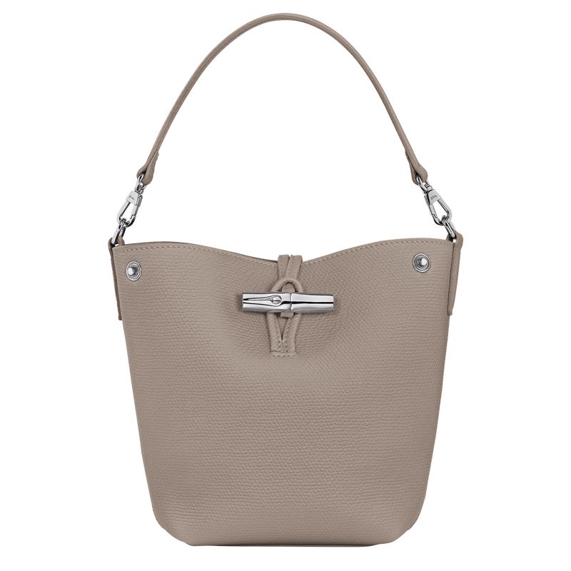 long champ Le Roseau XS Bucket Leather Női Crossbody Táska Clay | HUGS8959