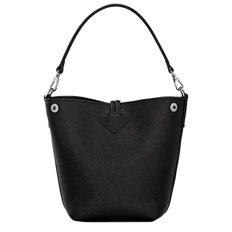 long champ Le Roseau XS Bucket Leather Női Crossbody Táska Fekete | HUFD8958