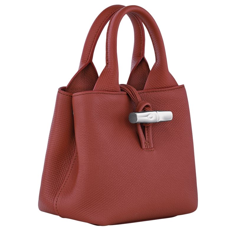 long champ Le Roseau XS Handbag Leather Női Mini Táskák Chestnut | HUZU9328