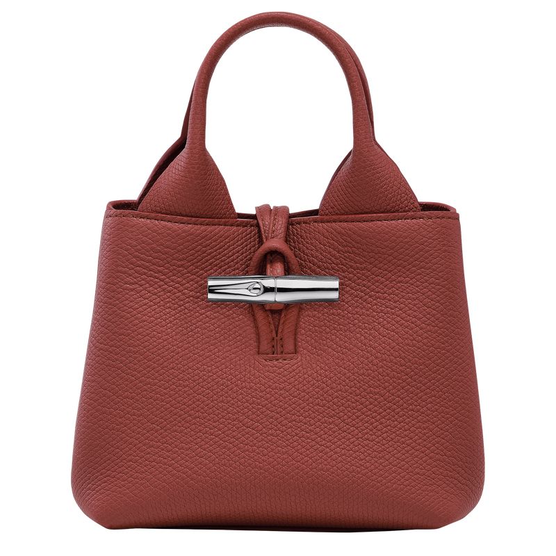 long champ Le Roseau XS Handbag Leather Női Mini Táskák Chestnut | HUZU9328