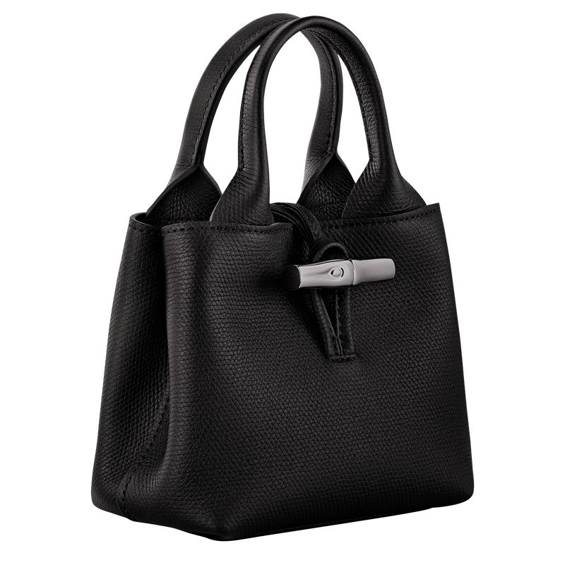 long champ Le Roseau XS Handbag Leather Női Mini Táskák Fekete | HUGS9323