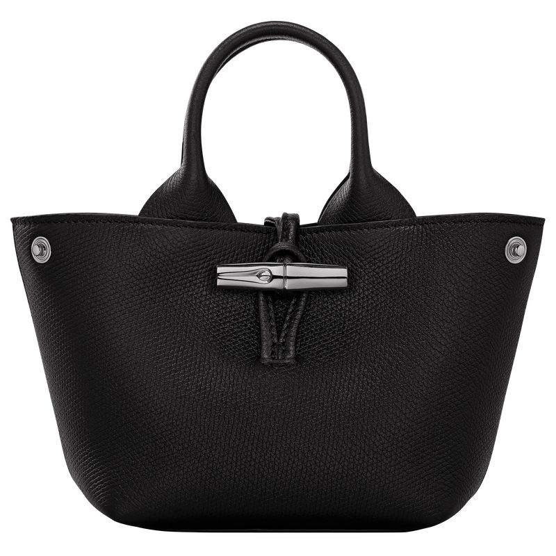 long champ Le Roseau XS Handbag Leather Női Mini Táskák Fekete | HUGS9323