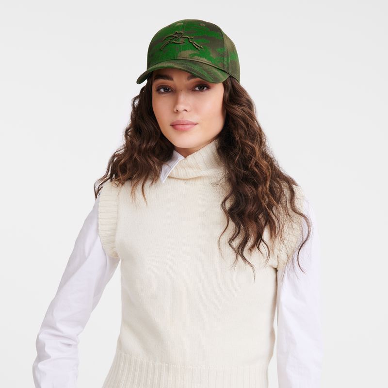 long champ Printed Cap Cotton Női Kalap Khaki | HUMQ8190