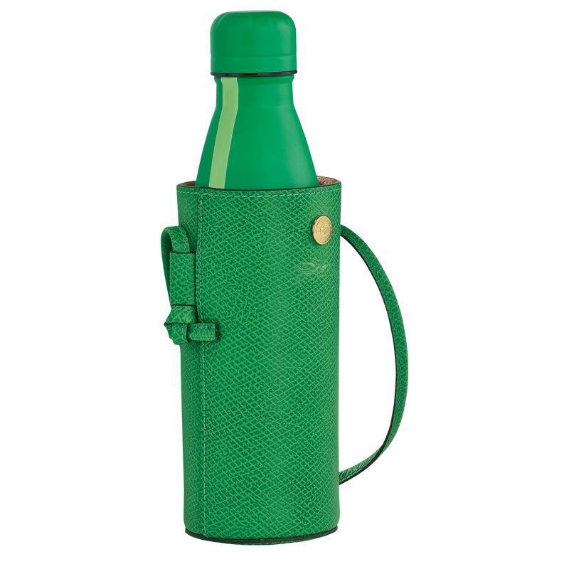 long champ Épure Bottle holder Leather Női Pouches Zöld | HUQM8424