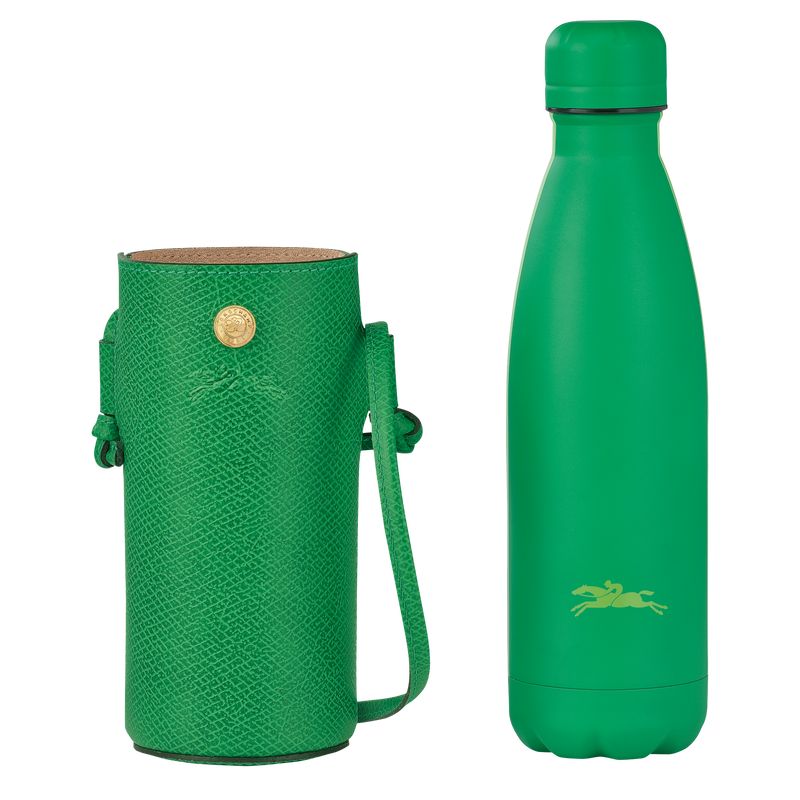 long champ Épure Bottle holder Leather Női Pouches Zöld | HUQM8424