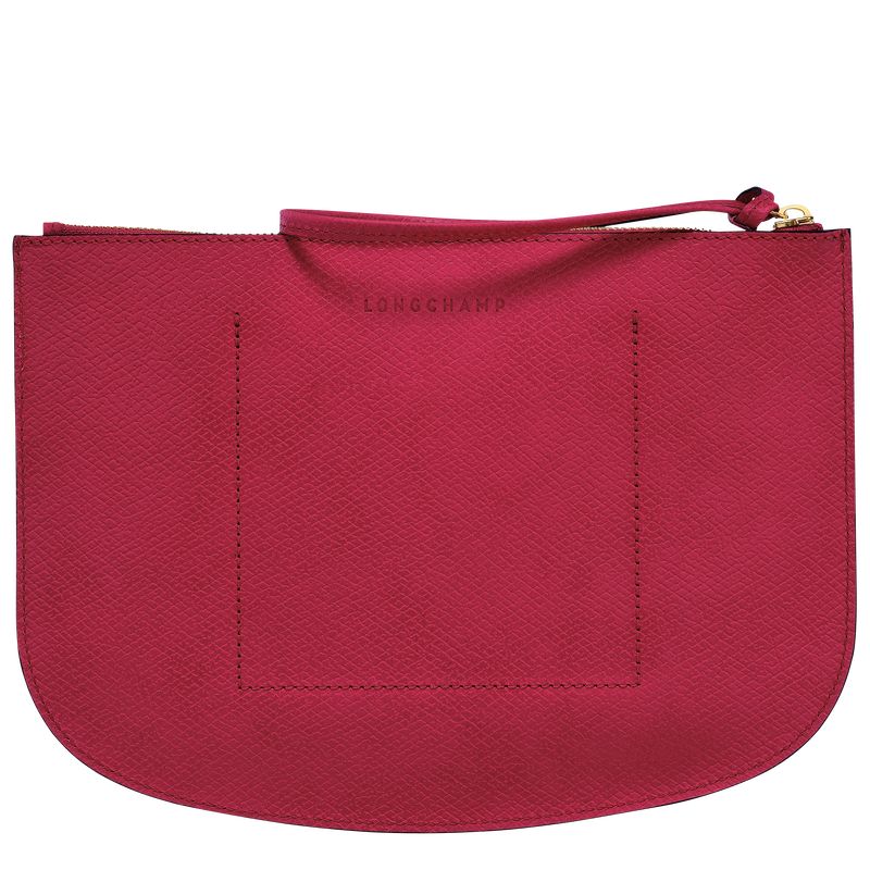 long champ Épure Leather Női Pouches Magenta | HUDF8697