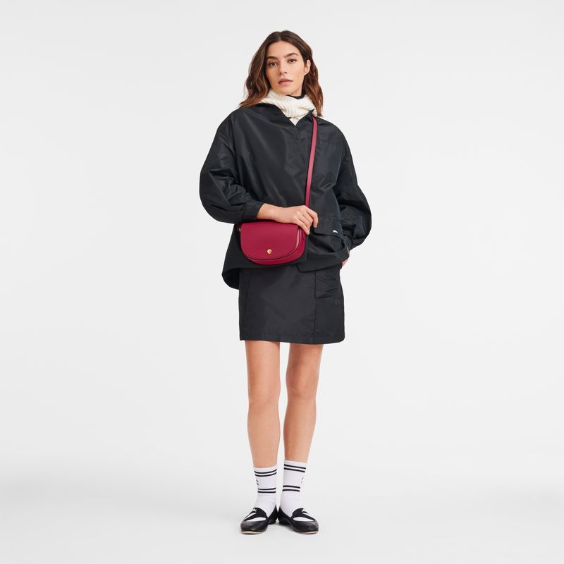 long champ Épure S Leather Női Crossbody Táska Magenta | HUSG8985