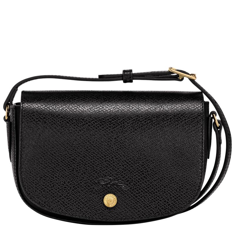 long champ Épure S Leather Női Crossbody Táska Fekete | HUHA8981